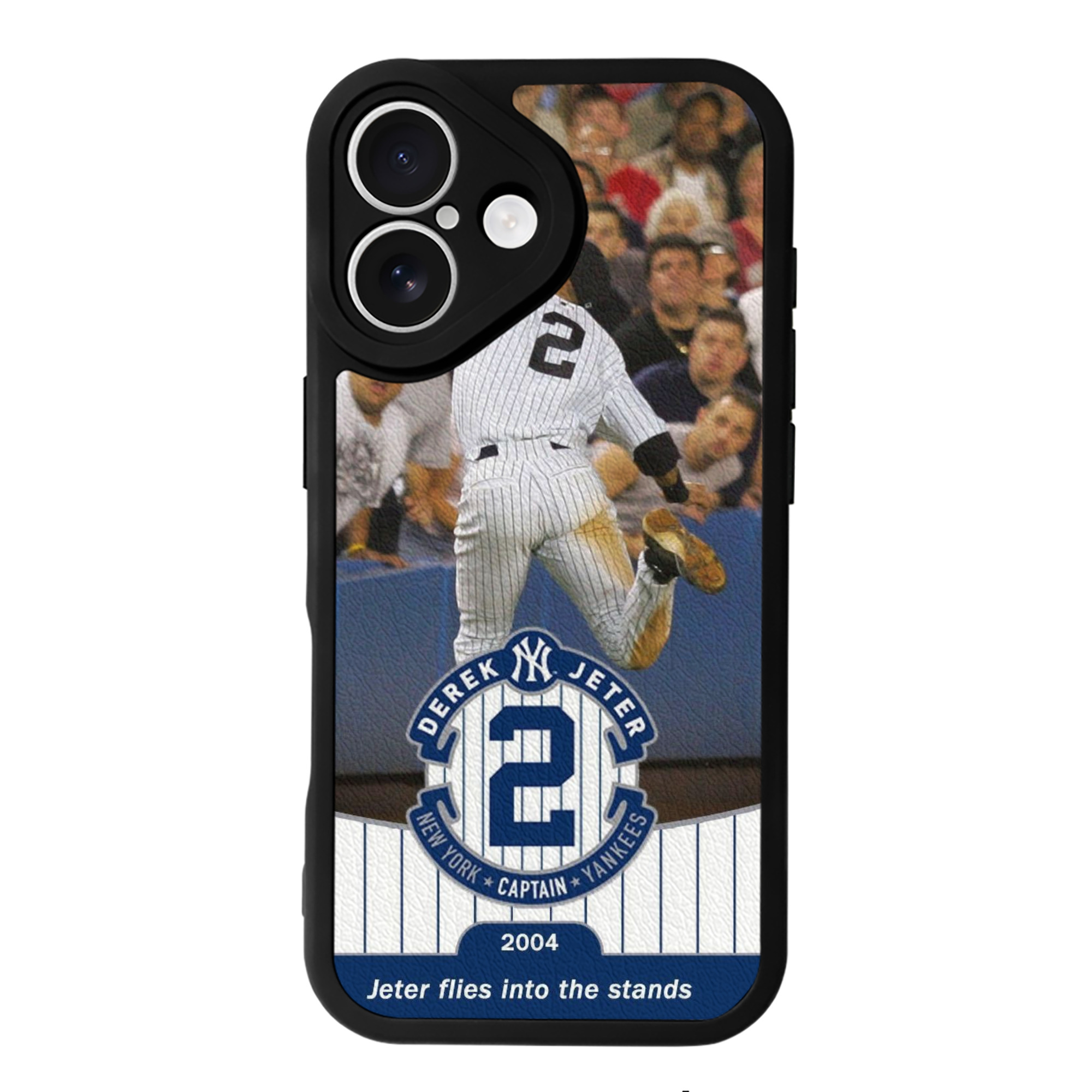 Derek Jeter 94 IPhone 16 Silicone Leather Case – UV Print, Lambskin Texture – Perfect Fit, Wireless Charging Compatible, Scratch Resistant, Precise Cutouts – Stylish Protection For IPhone 16